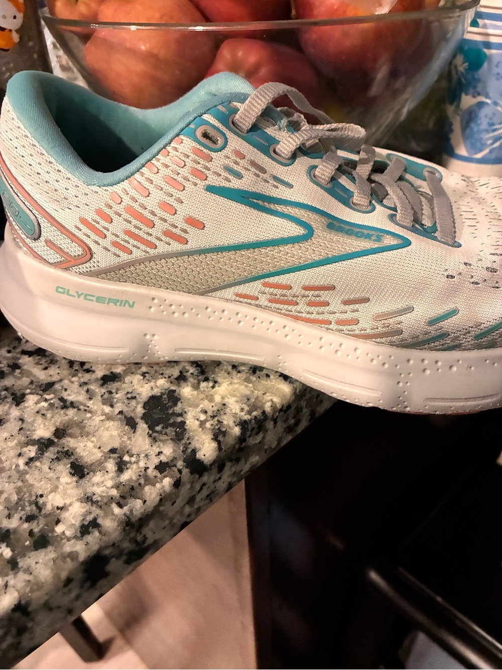 Brooks Women's Running Shoe in White Teal Coral